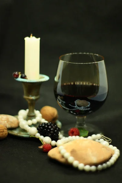 Vin Rouge Dans Verre — Photo