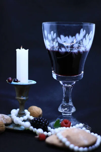 Vin Rouge Dans Verre — Photo