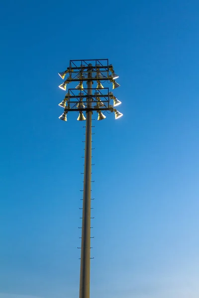 A tower of stadium flood lights