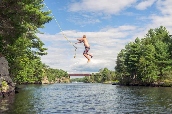 Leting Rope Swing Royalty Free Stock Photos