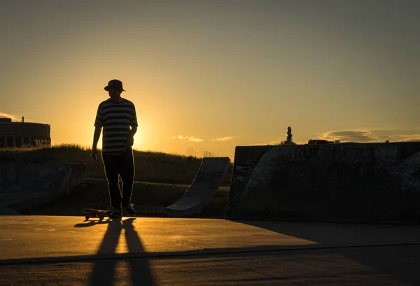 Late Day Skateboarding Skate Park Royalty Free Stock Images