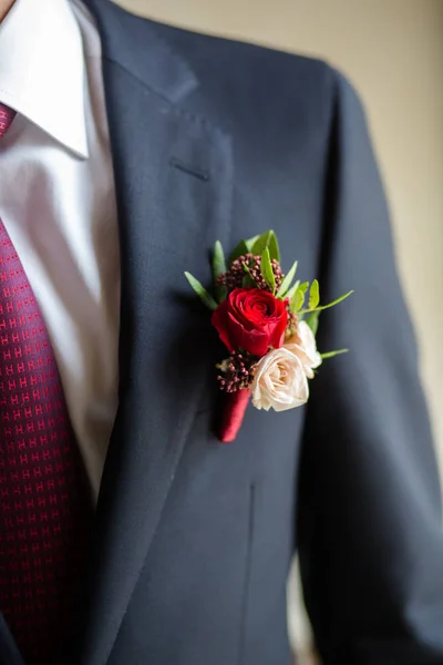 Boutonniere-egy kabát — Stock Fotó