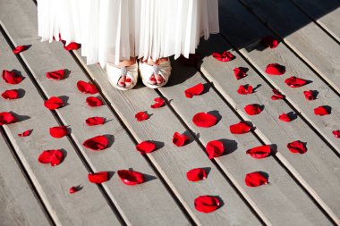 Topuklu gelinin bacakları