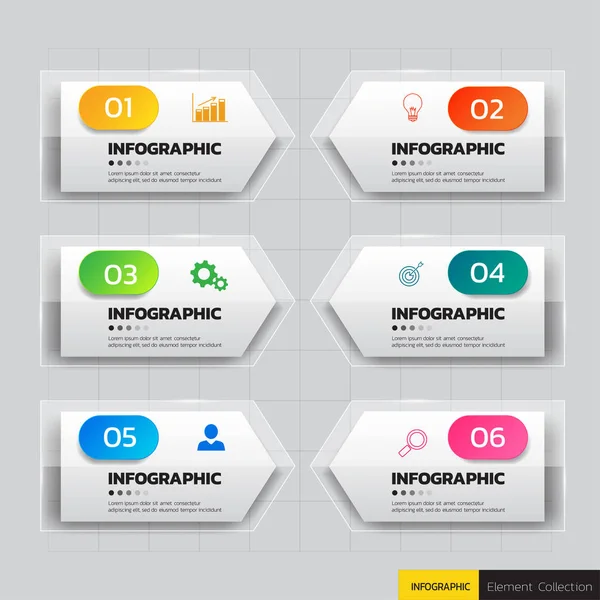 Infografía Moderna Plantilla Vector Ilustración — Vector de stock