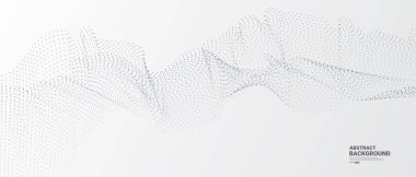 Akan parçacıkların olduğu gri beyaz soyut arkaplan. Dijital gelecek teknolojisi kavramı. 