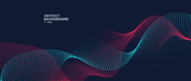 Akan parçacıklarla soyut arkaplan. Dinamik dalgalar. vektör illüstrasyonu.