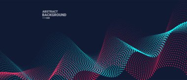 Akan parçacıklarla soyut arkaplan. Dinamik dalgalar. vektör illüstrasyonu.