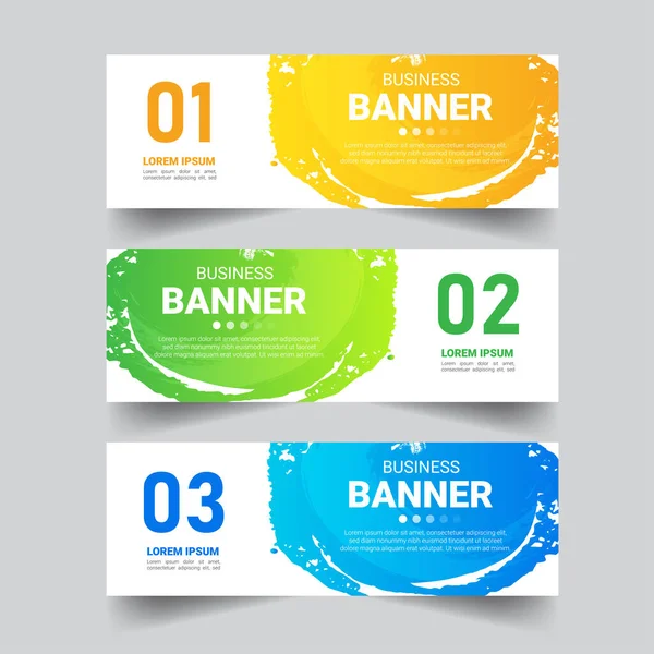 Conjunto Banners Com Aguarelas Splash — Vetor de Stock