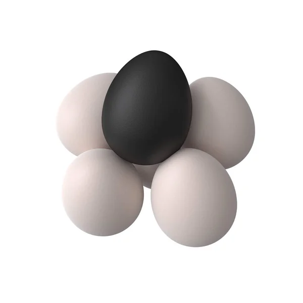Beyaz arka plan üzerinde izole bir siyah ile Yumurta