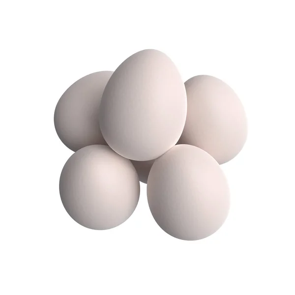 Beyaz arkaplanda izole yumurtalar