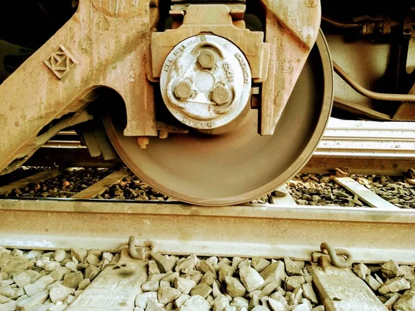 Bild Ett Tåg Hjul — Stockfoto