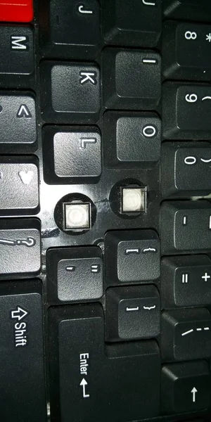 A picture of broken keyboard key\'s