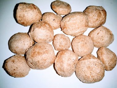 Soya parçacıkları beyaz arkaplanda izole edildi