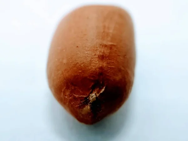 Sementes Amendoim Isoladas Sobre Fundo Branco — Fotografia de Stock