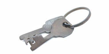 Beyaz arka planda yalıtılmış eski ve paslı tuşların resmi