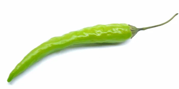 Een Foto Van Groene Chili Geïsoleerd Witte Achtergrond — Stockfoto