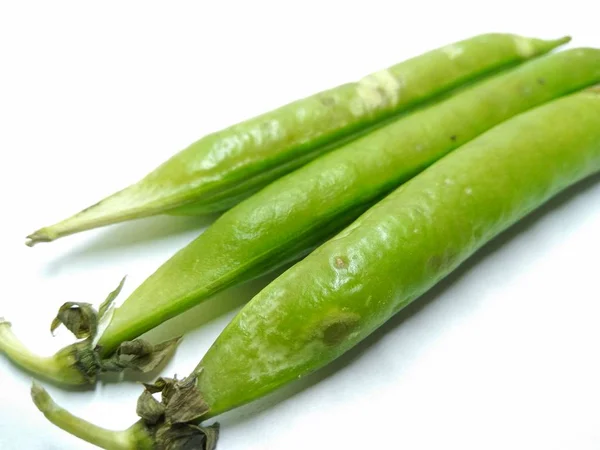 Picture Green Pea Pods Isolated White Background — Stock Photo, Image