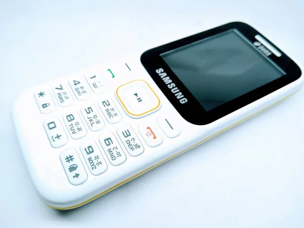 Egy Kép Ból Mozgatható Telefon Elszigetelt Fehér Háttér — Stock Fotó