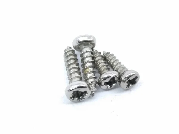 Picture Small Screws Isolated White Background — Stock Photo, Image