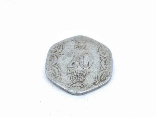Картина Двадцяти Монет Білому Тлі — стокове фото