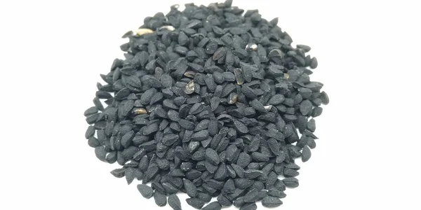Picture Black Seeds White Background — Stock Photo, Image
