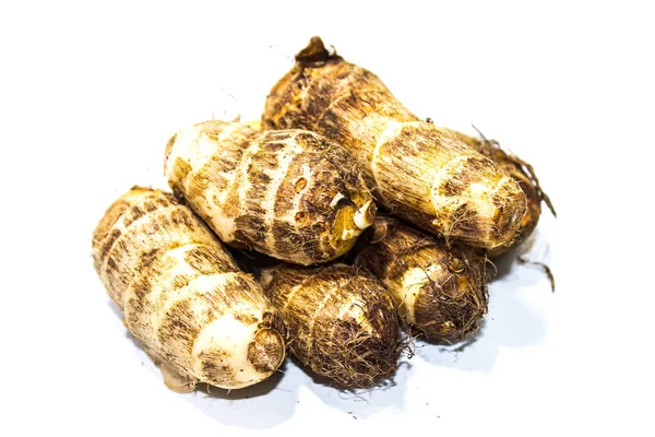 Picture Taro Roots White Background — Stock Photo, Image