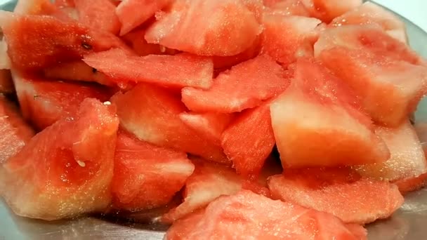 Watermeloen Plakjes — Stockvideo