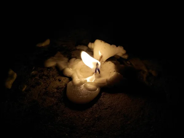 Velas Encendidas Con Motivo Deepavali Festival Hindú Luz Con Enfoque — Foto de Stock