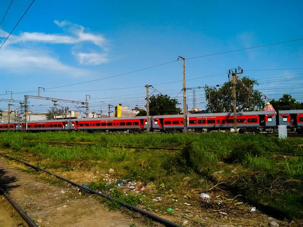 Una Foto Del Binario Ferroviario — Foto Stock