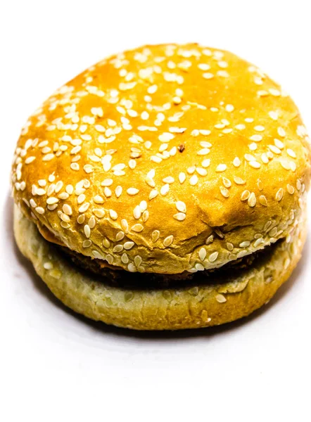 A picture of veg burger with white background