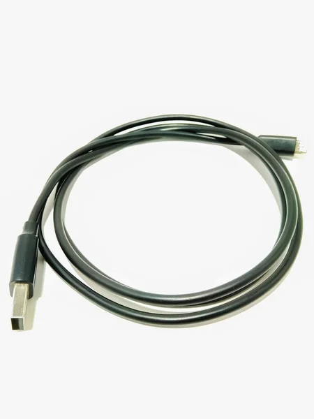 Una Imagen Cable Usb Con Enfoque Seleccionado —  Fotos de Stock