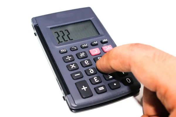 Een Schilderstuk Van Calculator Witte Achtergrond — Stockfoto