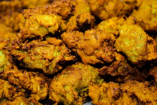 Pakora Oder Pakoda Ein Traditioneller Und Beliebter Indischer Vegetarischer Snack — Stockfoto