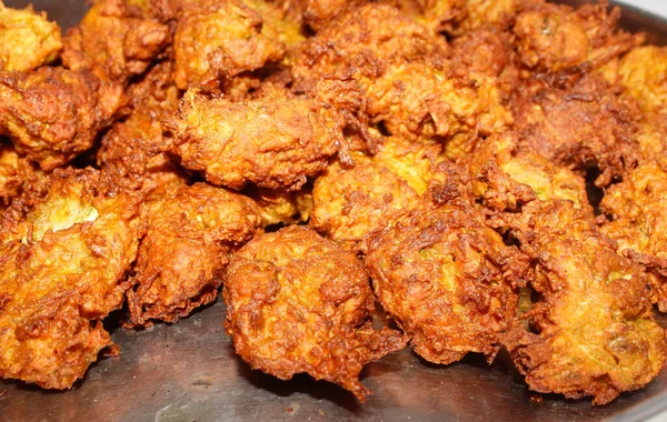 Pakora Pakoda Lanche Vegetariano Indiano Tradicional Popular — Fotografia de Stock