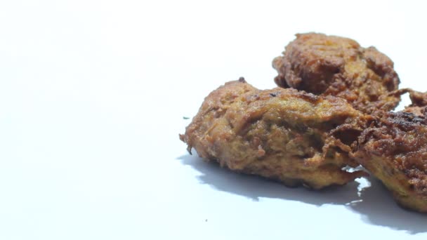 Пакора Або Пакода Традиційна Популярна Індійська Вегетаріанська Закуска — стокове відео