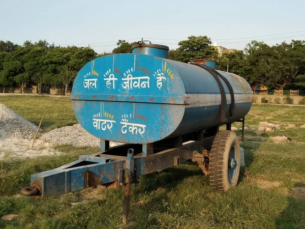 A picture of water tanker with blur background