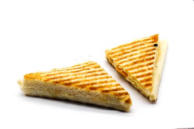 Beyaz arkaplanda bir sandviç resmi