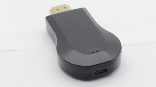 Alfiler Hdmi Aislado Sobre Fondo Blanco — Vídeos de Stock