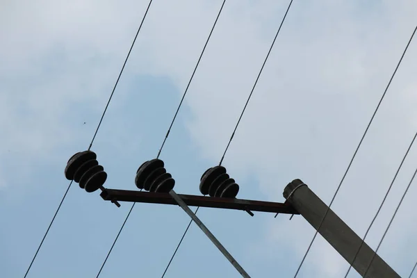 Hochspannungsmasten Stadtgebiet Die Das Intelligente Stromnetz Angeschlossen Sind Energieversorgung Energieverteilung — Stockfoto