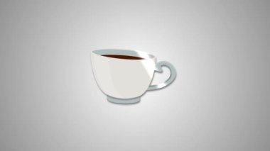 Cup Coffee Flat Animasyon Simgesi. Proje ve Açıklayıcı Video 'yu Geliştirecek 4k Canlandırılmış Gıda ve Restoran Simgesi