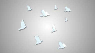 Birds Flat Animasyon Simgesi. Proje ve Açıklayıcı Video 'yu Geliştirecek 4k Animasyon Ailesi ve Çocuk Simgesi