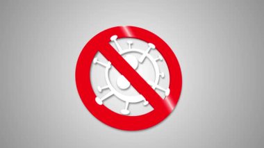 Covid-19 simge animasyonu 4K 'yı engelle. Corona Animasyonunu Blokla