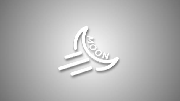 New Moon Icon Alpha Channel Screen Animated Weather Icon — 비디오