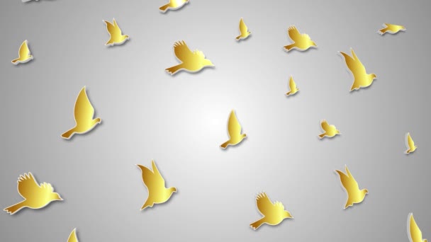 Πουλιά Επίπεδη Κινούμενη Εικόνα Animated Family Children Icon Για Βελτίωση — Αρχείο Βίντεο