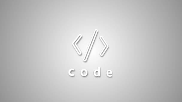 Coding Line Icoon Geanimeerd Het Alpha Channel — Stockvideo
