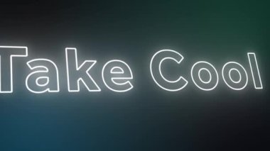 Cool Neon Metni işaretini, neon ışığı rengini, pürüzsüz sanat arkaplanını, soyut hareket ekran 4k teknolojisini alın