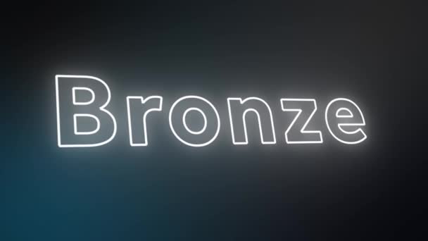 Bronz Neon Szöveg Jel Neon Ragyogó Szín Mozgó Zökkenőmentes Művészeti — Stock videók