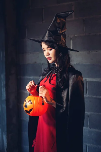 The witch girl dress up Halloween Party