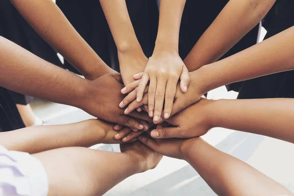 Many hands combined for be unite — Stock Photo, Image