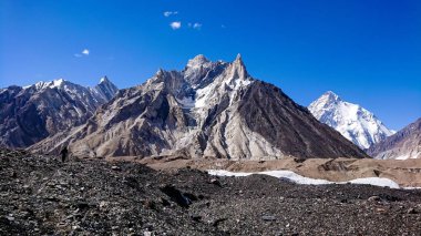 Gasherbrum mountain massif and Mitre peak, K2 trek, Gilgit Baltistan, Pakistan clipart